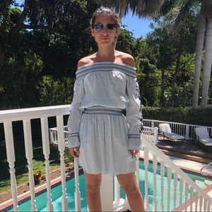 Pampelone blue off shoulder mini dress - Size S